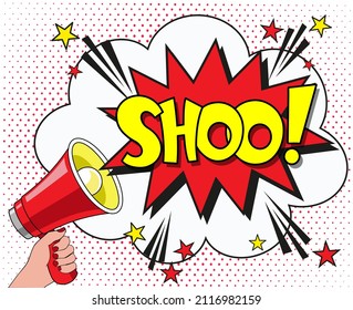 Comic-Schriftzeichen mit roten Lippen und offenem Mund. Vektorhelle Cartoon-Illustration im Retro-Pop-Art-Stil. Comic-Text-Soundeffekte. EPS10.