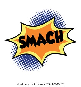 Comic lettering SMACH on white background - Vector illustration