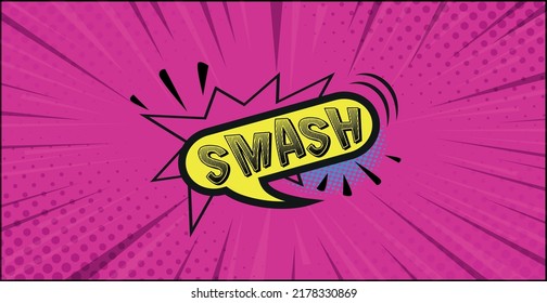 Comic lettering SMASH on white background - Vector illustration