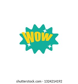 Comic lettering wow. Vector bright cartoon illustration in retro pop art style. Comic text sound effects. EPS 10.