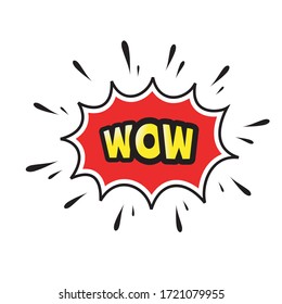 Comic lettering wow. Vector cartoon illustration in retro pop art style. Comic text sound effects.