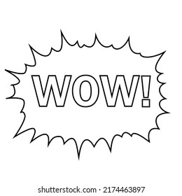 Comic lettering wow. Vector cartoon illustration. Comic speech bubbles with text Wow. Vector