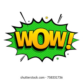 Comic Lettering Wow Vector Cartoon Illustration Stock Vector (Royalty ...