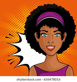 Comic like woman icon