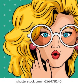 Comic like woman icon