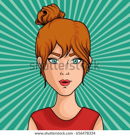 Comic like woman icon