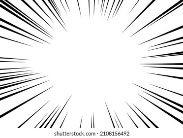 Comic Lines Frame Representing Speed Or Explosion. Cartoon Blast Drawing Template.