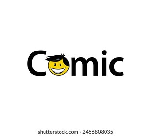Comic logo icon design illustration