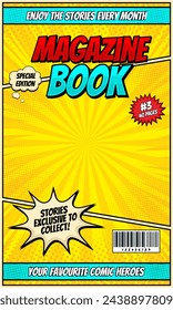 Comic magazine book background template