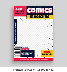 comic magazine book front page template design