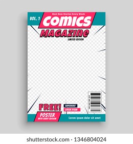 comic magazine cover page template