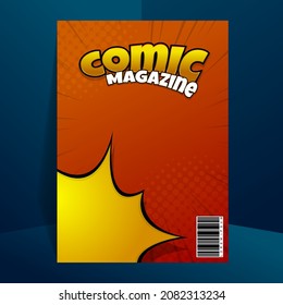 Comic magazine design template with cartoon style element