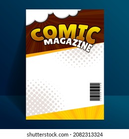 Comic magazine design template with cartoon style element