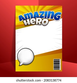 Comic magazine design template with cartoon style element
