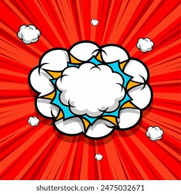 Diseño de diálogo de revista de cómic. Cuadrícula de historietas con marcos de globos de discurso, Plantilla de Vector de arte pop. Divertidos cuadros de comunicación, marcos de diálogo sobre fondo colorido