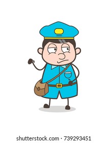Comic Mailman Unamused Face Expression