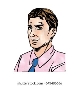 comic man business wear shirt and tie design