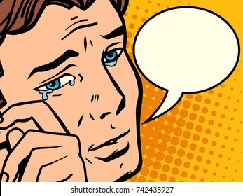 Comic man wipes tears