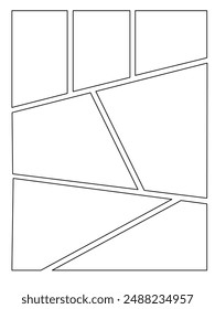 Comic or Manga background, pop art backdrops in frames and panel for mangaka or comic artists