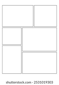 Comic or Manga background, pop art backdrops in frames and panel for mangaka or comic artists