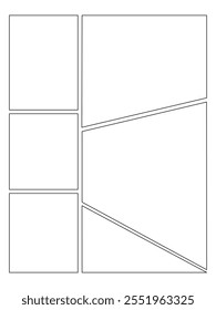 Comic or Manga background, pop art backdrops in frames and panel for mangaka or comic artists