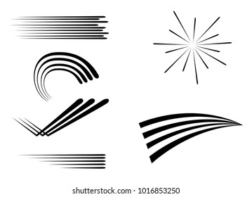 Comic and manga books speed lines background. Superhero action, explosion background. Black and white vector illustration