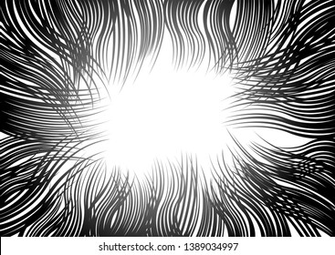 Comic and manga books speed lines background. explosion background. Black and white vector illustration circle