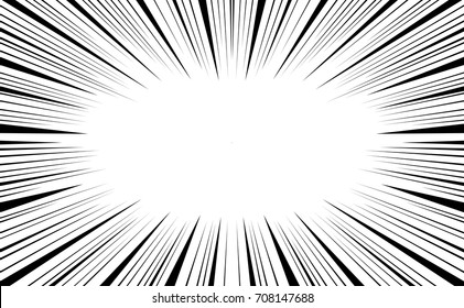 Comic and manga books speed lines background. explosion background.  vector illustration