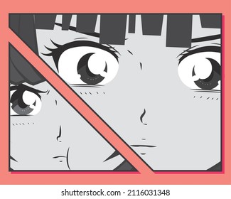 estilo de las caras femeninas del manga cómico