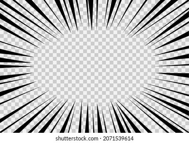 Comic manga splash background. Speed line effect for fight illustration, Force drawing sketch