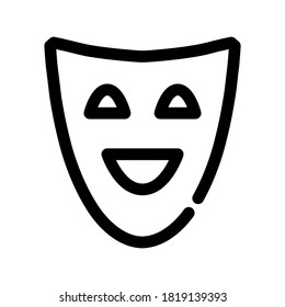 Comic mask outline icon. Element from the set dedicated to the theater.