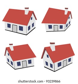 comic model of houses. vector illustration