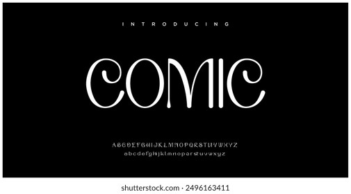 Comic Modern abstract digital tech font. Logo creative font, type, technology, movie, digital, music, movie. Font and illustration in vector format.