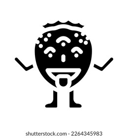 comic monster cute glyph icon vector. comic monster cute sign. isolated symbol illustration