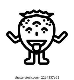 comic monster cute line icon vector. comic monster cute sign. isolated contour symbol black illustration
