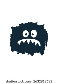 comic monster face, art vector illustration