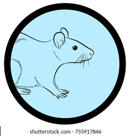Comic Mouse Face Closeup Vector Illustration