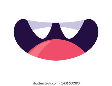 comic mouth with two teeth