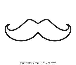 comic mustache style hipster icon
