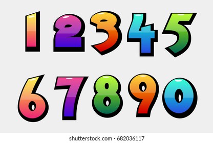 Comic Numbers Set