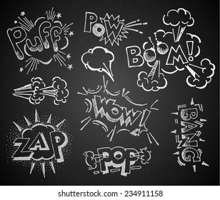 Comic on the chalkboard