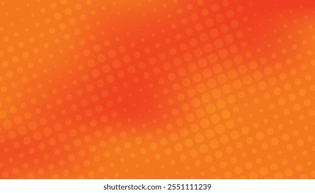 Comic orange background with halftone. gradient in pop art retro style. halftone dotted background. dots pop art comics with summer background