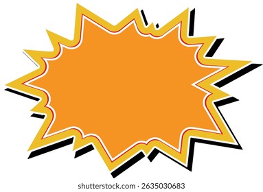 Comic Orange Color burst. Pop art retro vector Illustrator.