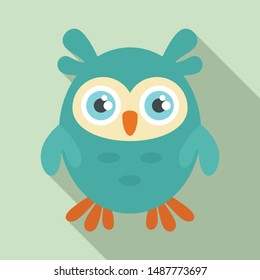 Comic owl icon. Flat illustration of comic owl vector icon for web design