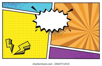 Comic page abstract colorful background template illustration