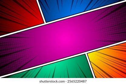 comic page abstract colorful background template. vector illustration