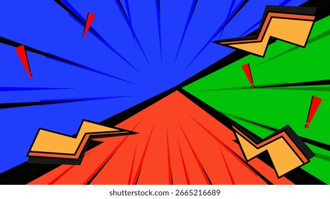 Plantilla en blanco de la página del cómic con diverso color