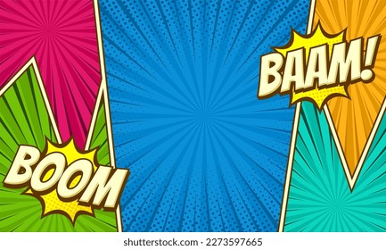 Comic page colorful background design