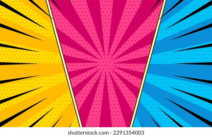 Comic page colorful background template