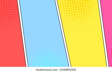 Comic page colorful background template
